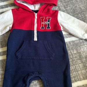 Tommy Hilfiger Red and Blue Baby Onesie